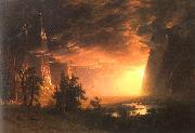 Albert Bierstadt Sunset in the Yosemite Valley Spain oil painting reproduction